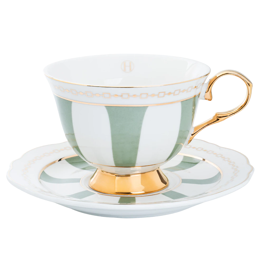 Hilke Collection Anima Kop Med Underkop Sage - Kaffekopper Porcel&aelig;n Salvia - CS202501SA