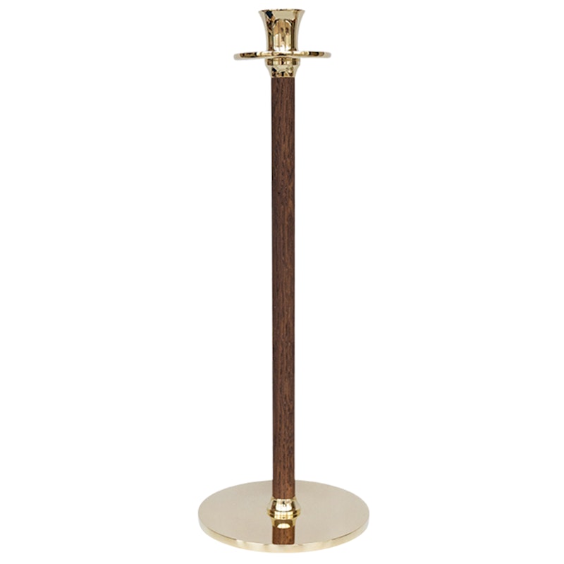 Alto Basso Lysestage 35 cm, Valnød/Messing