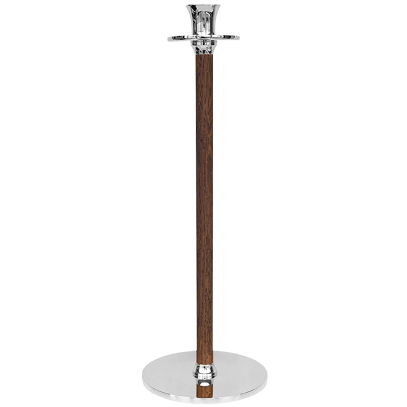 Alto Basso Lysestage 30 cm, Valnød/Nikkelbelagt Messing