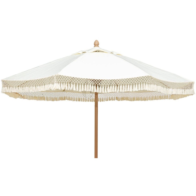 Parasol Med Frynser 300 cm, Beige