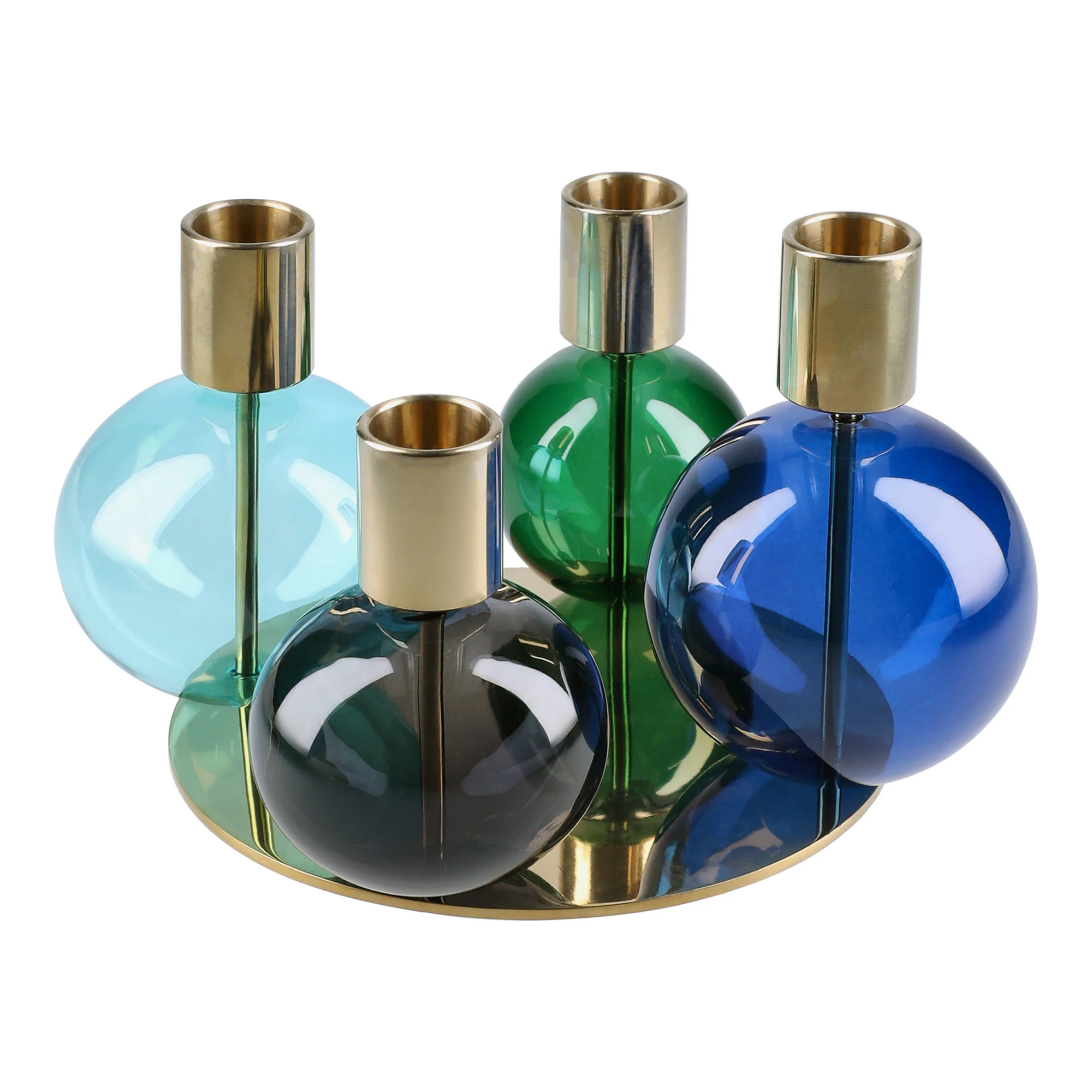 Holmegaard Bubble Lysestage - Lysestager Borosilikatglas Bl&aring; - 4800582