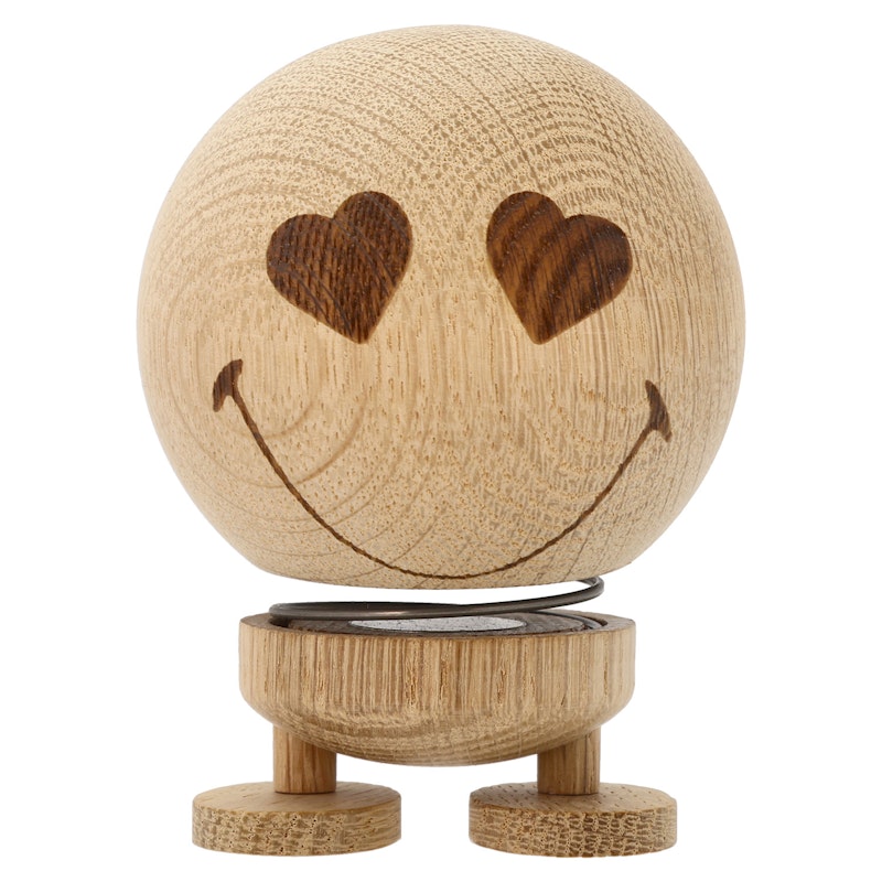 Hoptimist Smiley Love Figur M, Naturlig Eg