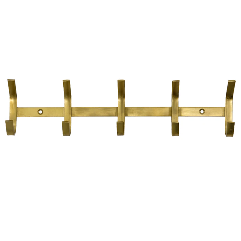 Hank Knagerække Med 5 Kroge, Guld