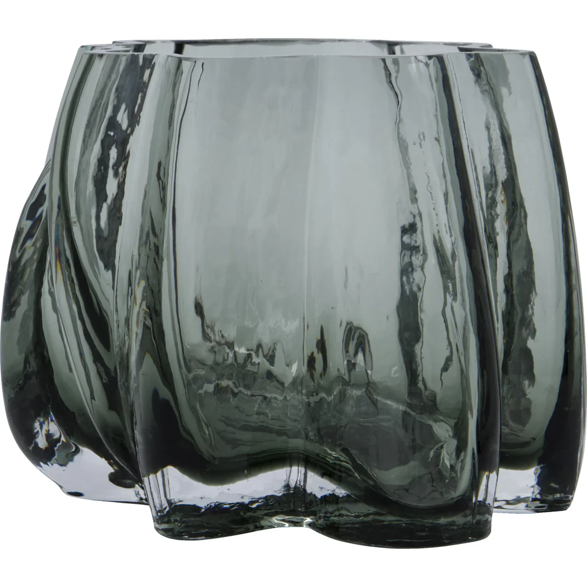 House Doctor Hdcurva Fyrfadsstage Smoked Grey - Fyrfadsstager Glas R&oslash;ggr&aring; - 202109209