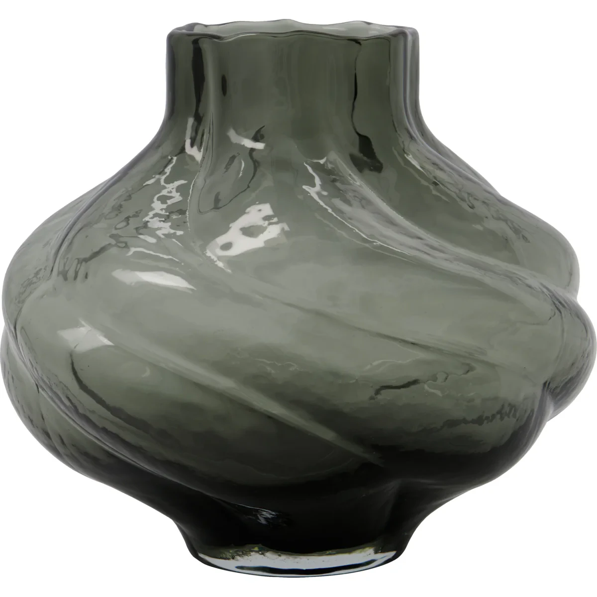 House Doctor Hdturn Vase 18,5 Cm Smoked Grey - Vaser Glas R&oslash;ggr&aring; - 202109213
