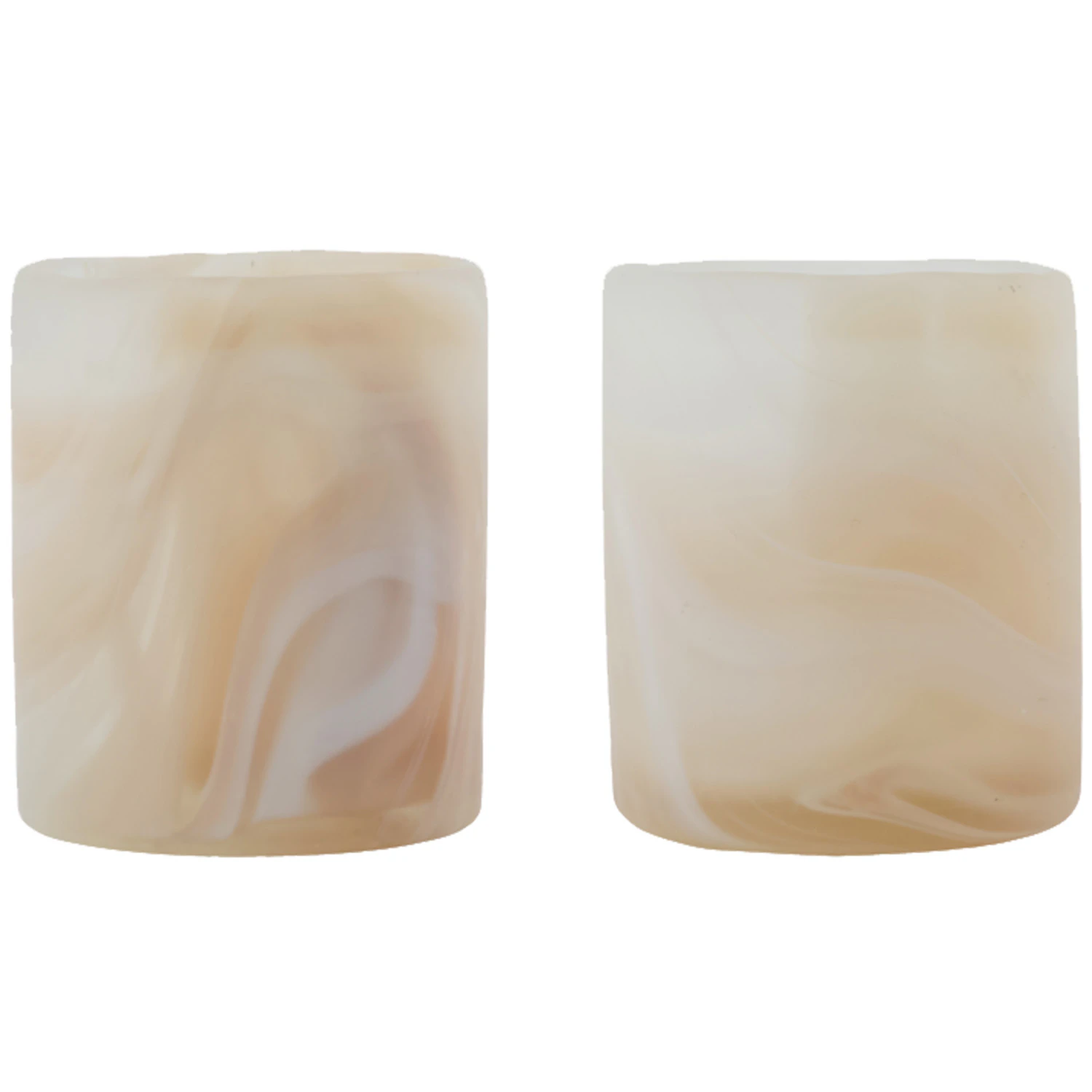 House Doctor Kae Fyrfadsstage 2-pak - Lysestager Glas Beige - 900000542