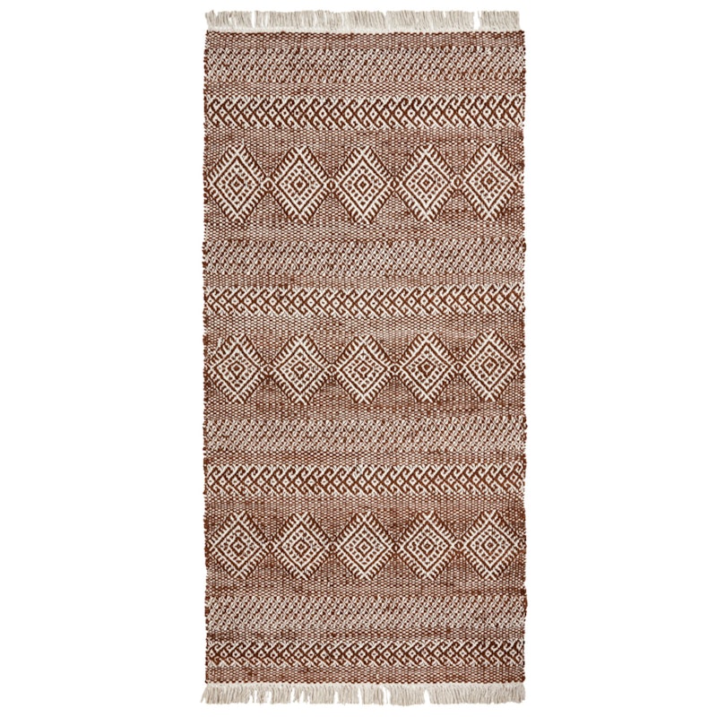Ethnic Tæppe 90x200 cm, Brunt/Natur