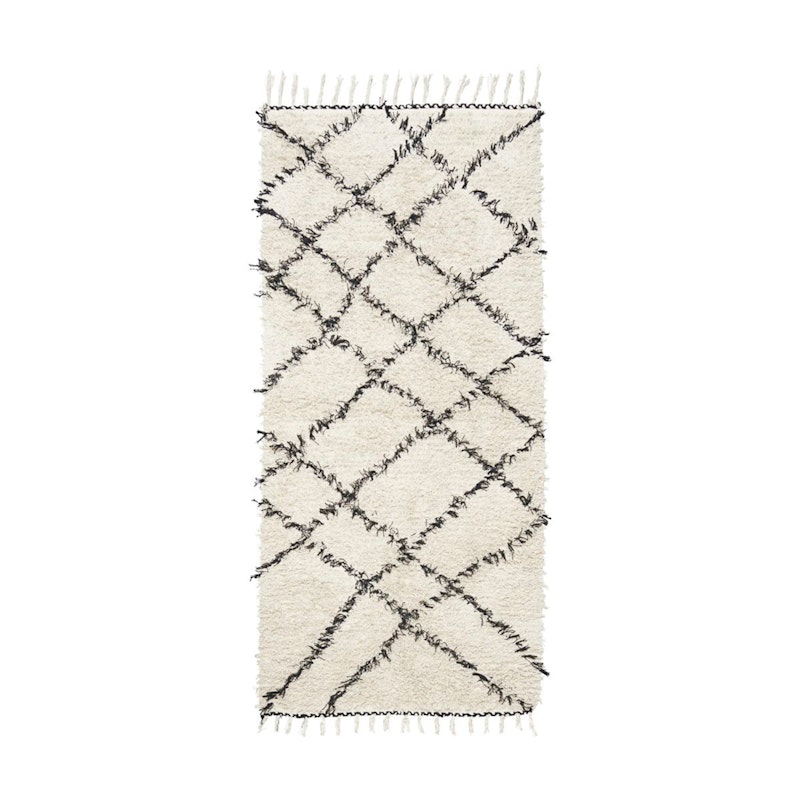 Rug, Riba, Hvid/Sort, 90x200 cm, Bomuld