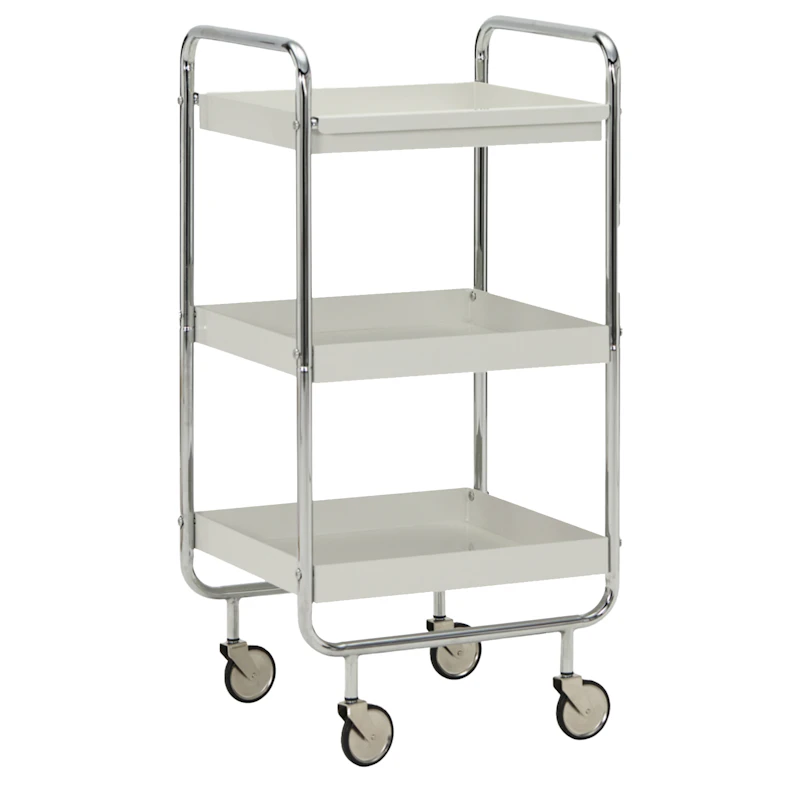 Roll Serveringsvogn, Offwhite / Krom