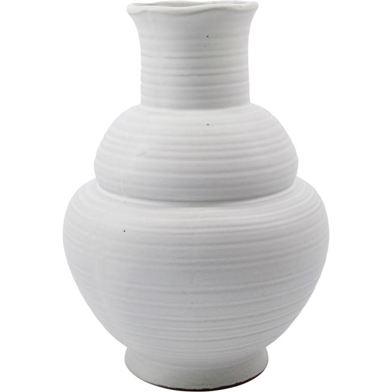 Liva Vase Stentøj H29 cm, Hvid