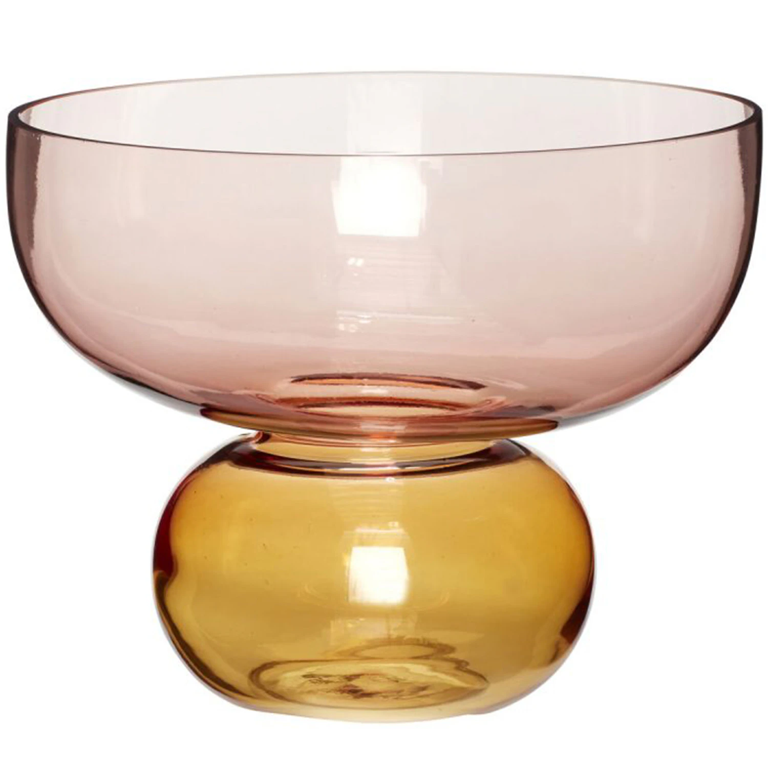 H&uuml;bsch Show Vase 20 Cm Ravfarvet/rosa - Vaser Glas Rose - 661201