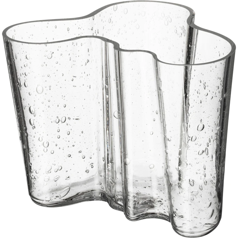 Aalto vase 160mm bubble glass clear