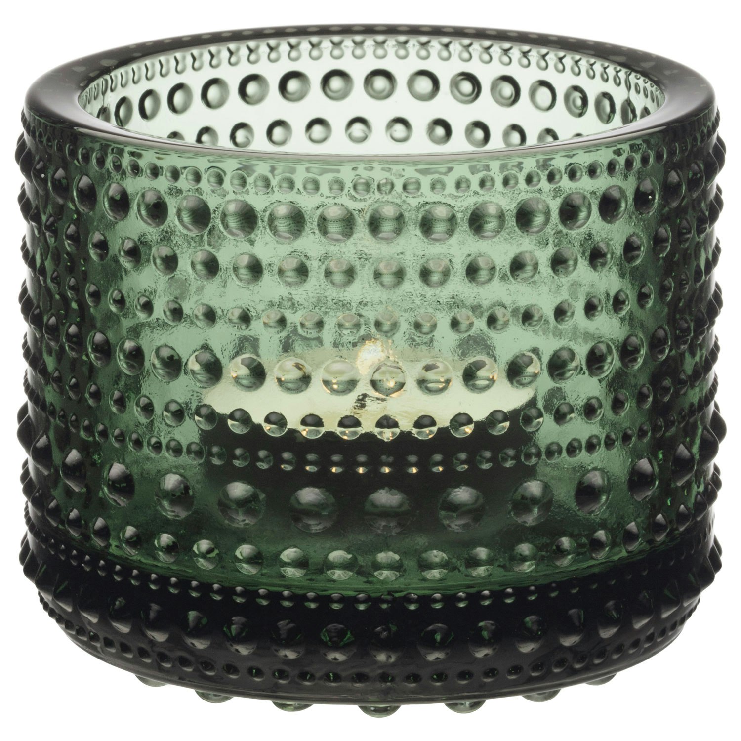 Iittala Kastehelmi Candle Holder 6,4 Cm - Fyrfadsstager Glas Pine Green - 1070557