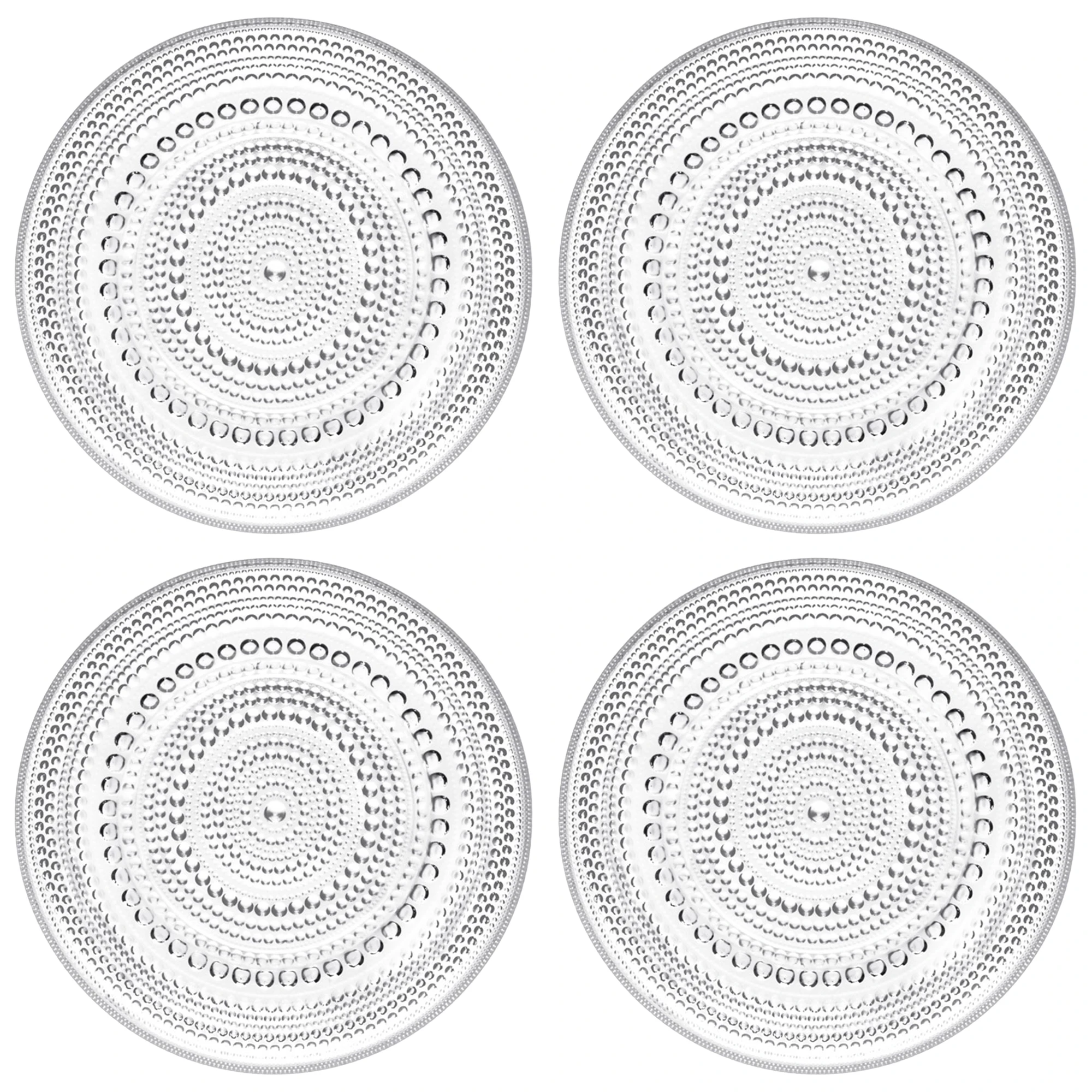 Iittala Kastehelmi Sidetallerken 17 Cm 4-pak - Asietter Glas Klar - 1007055X4