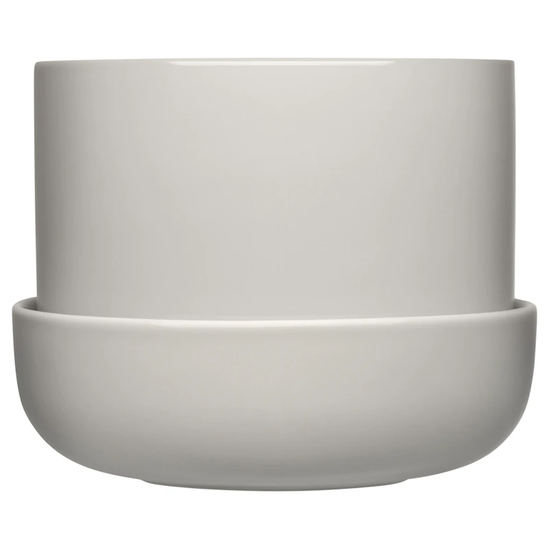 Nappula Krukke med Underkop 17x13 cm, Lysegrå