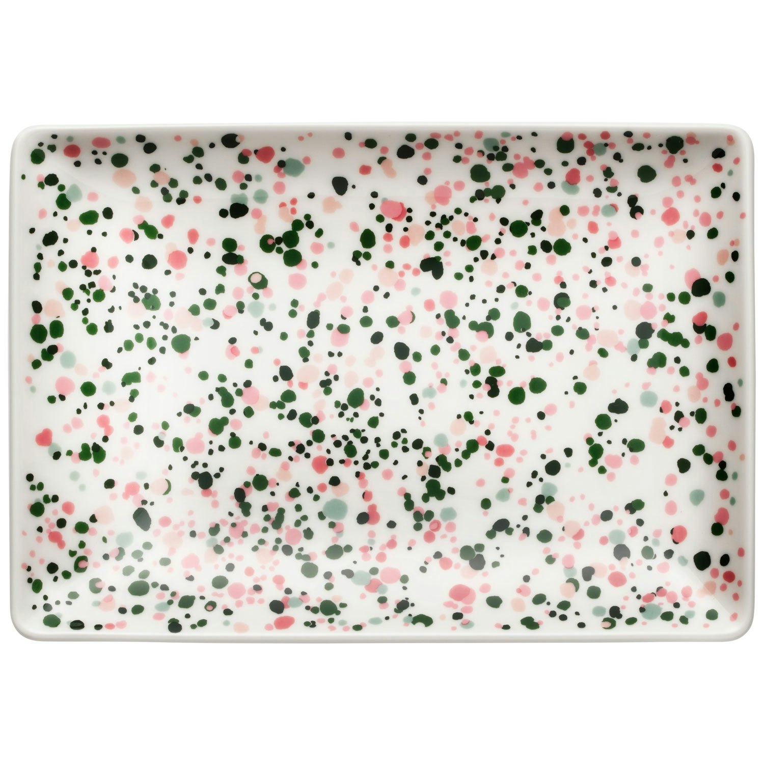 Iittala Oiva Toikka Collection Helle Tallerken Rosa / Gr&oslash;n A5 15x21 Cm - Middagstallerkner Porcel&aelig;n Multi - 1070620