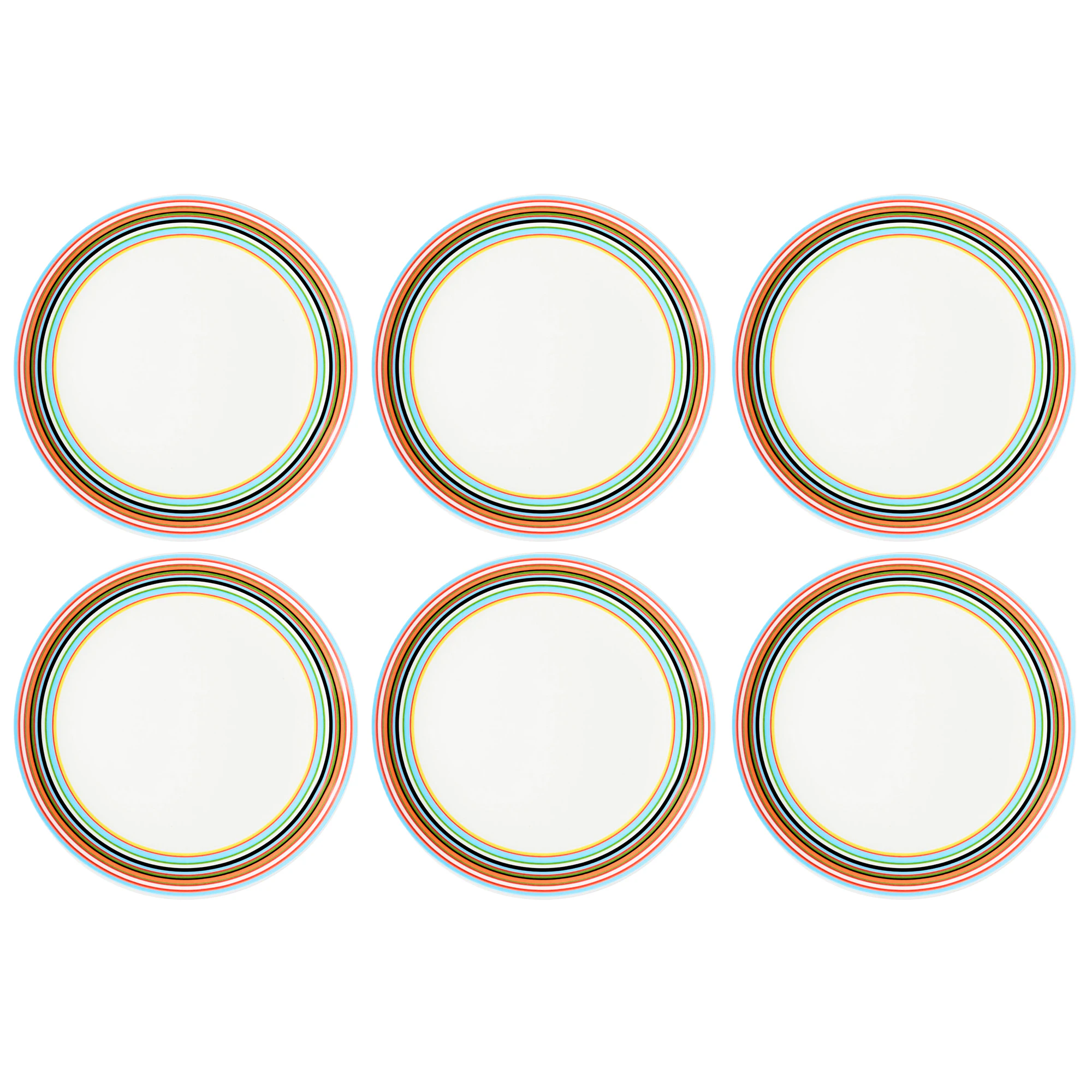 Iittala Origo Tallerken 20 Cm 6-pak - Middagstallerkner Porcel&aelig;n Orange - 1012052X6