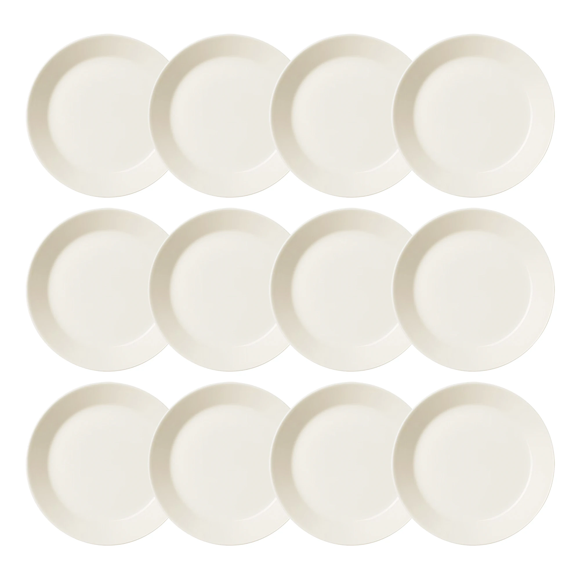 Iittala Teema Sidetallerken 17,5 Cm 12-pak - Middagstallerkner Stent&oslash;j Hvid - 1005919X12