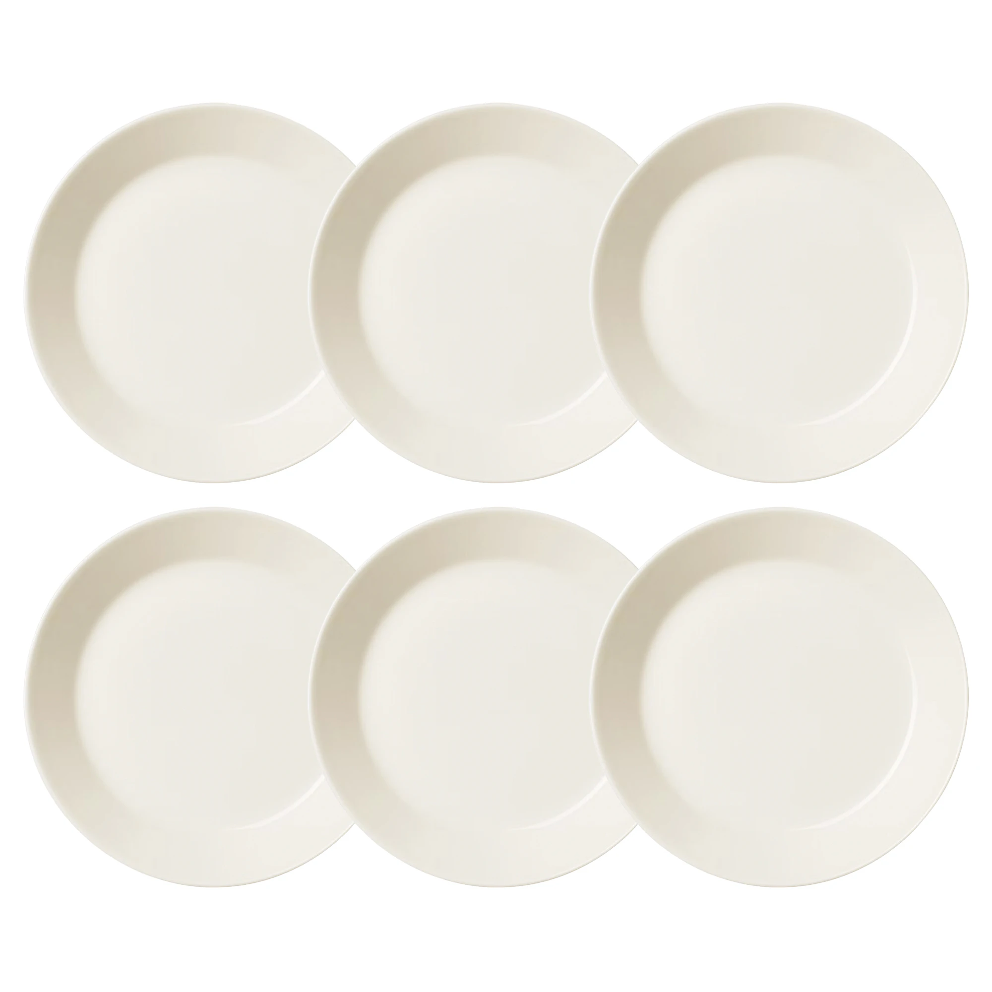 Iittala Teema Sidetallerken 17,5 Cm 6-pak - Middagstallerkner Stent&oslash;j Hvid - 1005919X6
