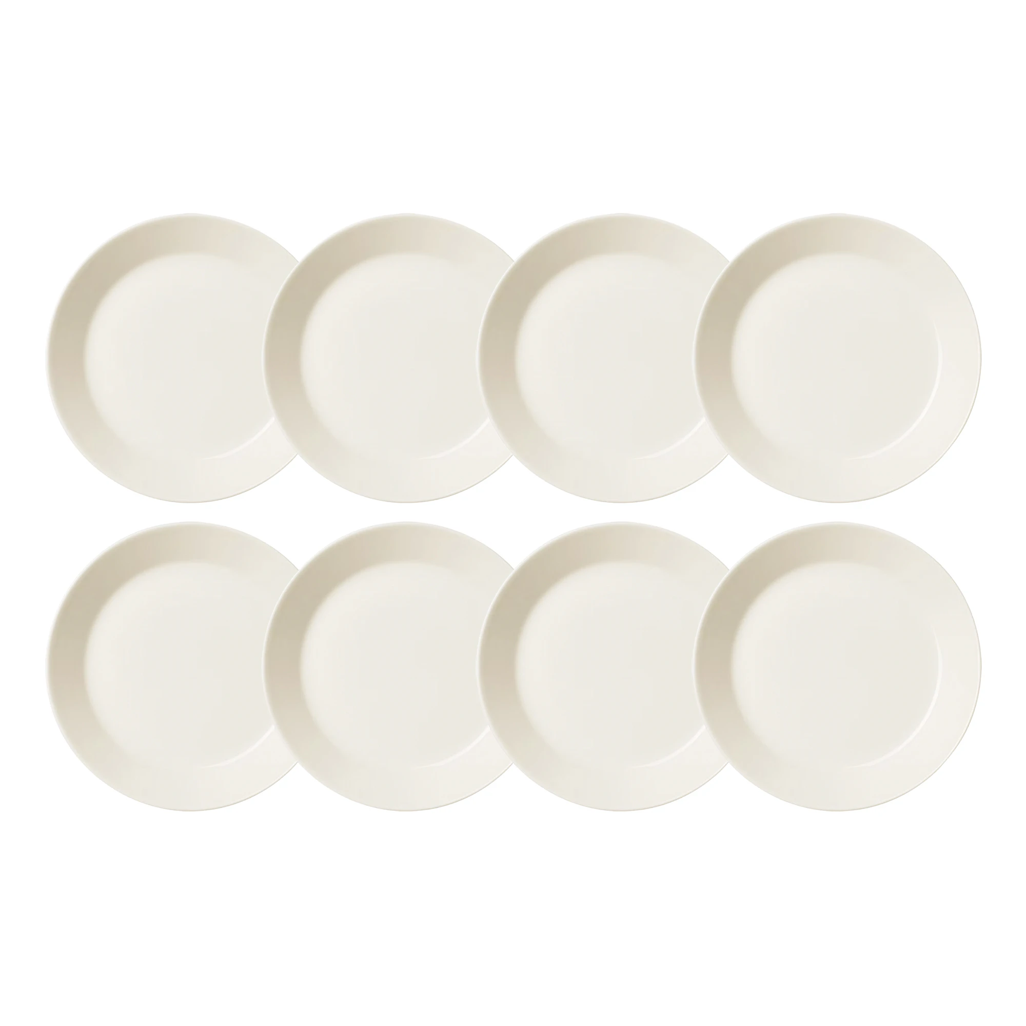 Iittala Teema Sidetallerken 21 Cm 8-pak - Middagstallerkner Porcel&aelig;n Hvid - 1005917X8