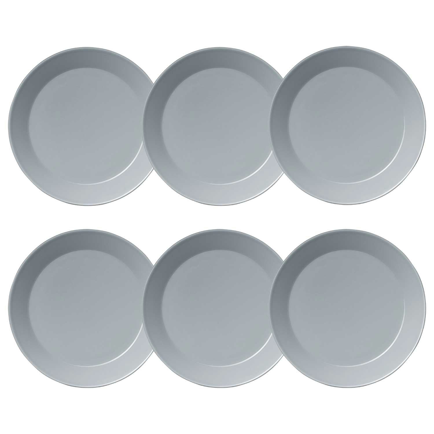 Iittala Teema Tallerken 26 Cm Pearl Grey 6 Stk - Middagstallerkner Porcel&aelig;n Gr&aring; - 1005891-6pack