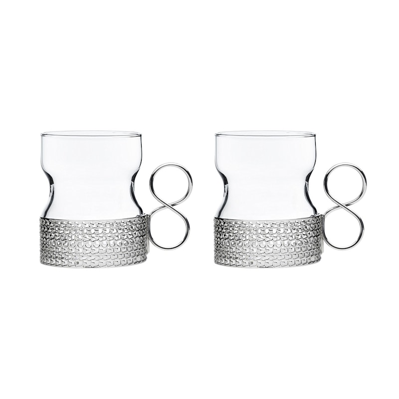 Tsaikka Glas med Håndtag 23 cl 2-pak, Sølv