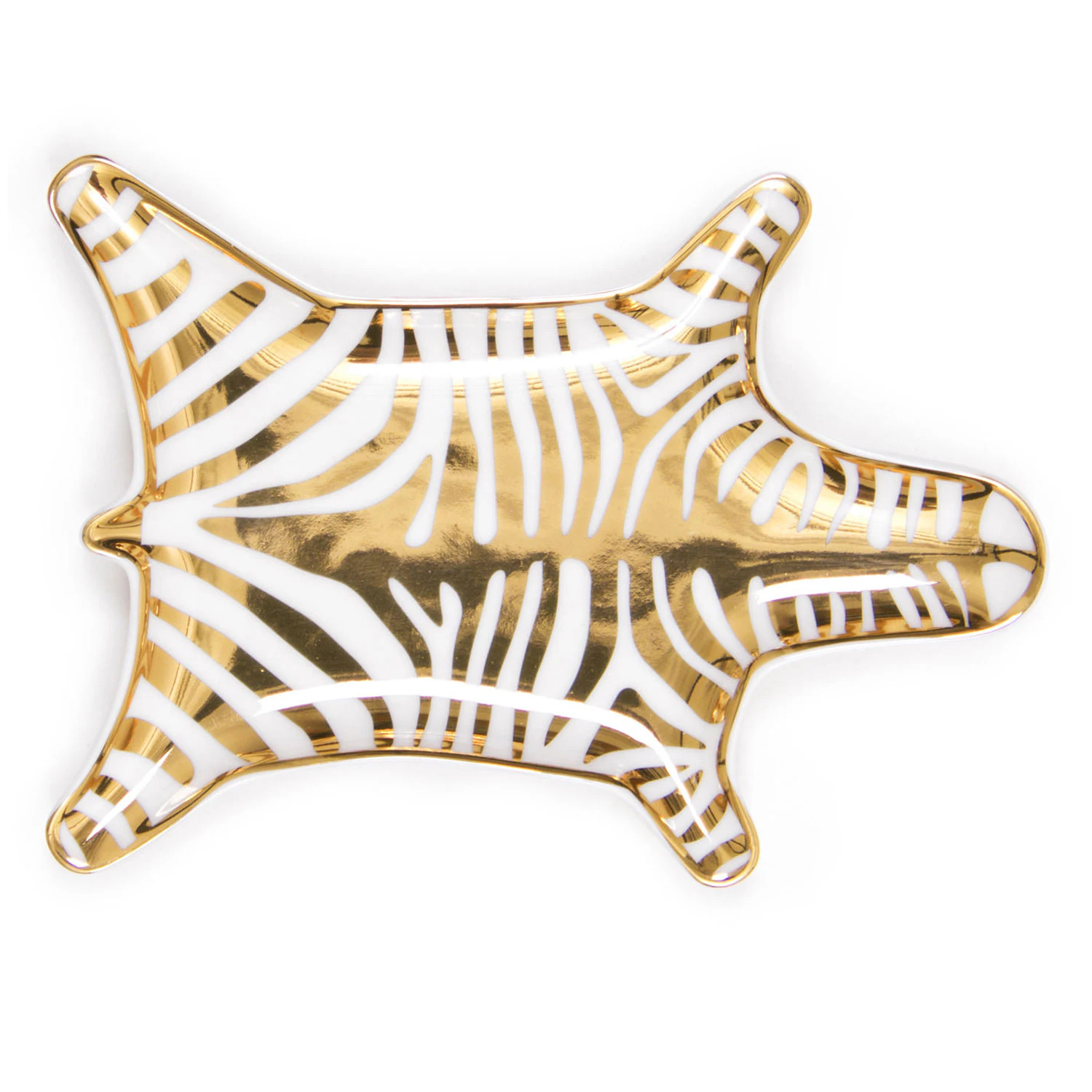 Jonathan Adler Carnaby Zebra Fad - Serveringsfad Porcel&aelig;n Guld - 20052