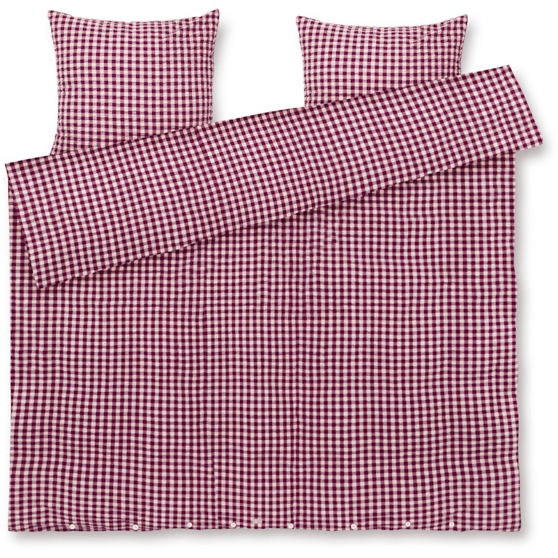 Bæk & Bølge Sengesæt 220x220 cm, Rosa / Blomme