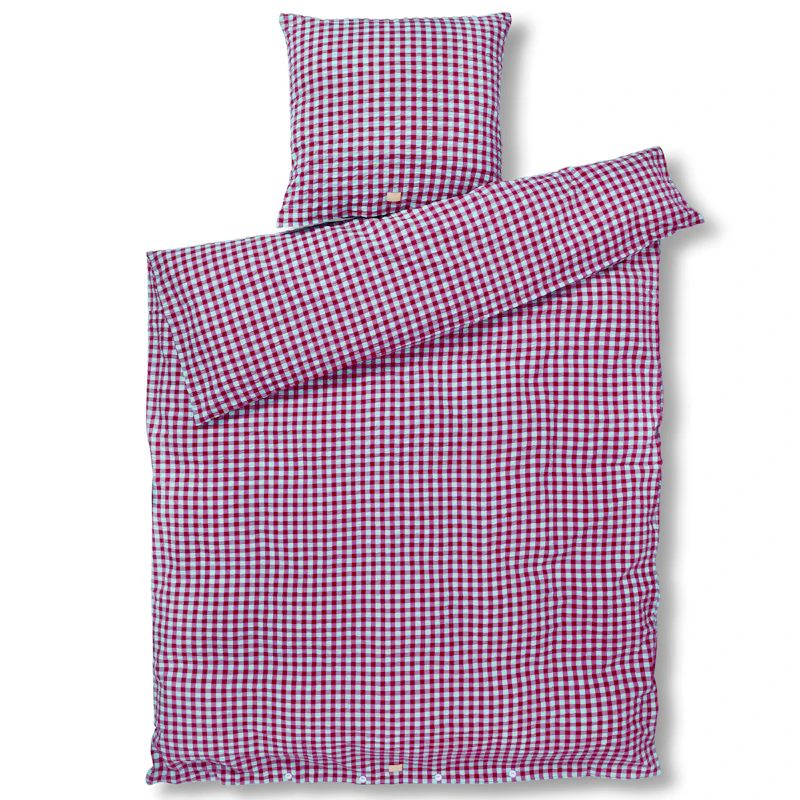 Bæk&Bølge Sengesæt 150x210 + 50x60, Fuchsia / Mintgrønt