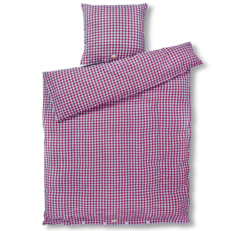 Bæk&Bølge Sengesæt 140x200 + 60x63, Fuchsia / Mintgrønt