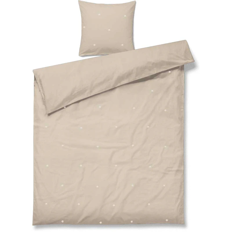 Daisy Sengesæt 140x200 + 60x63 cm, Sand / Hvidt