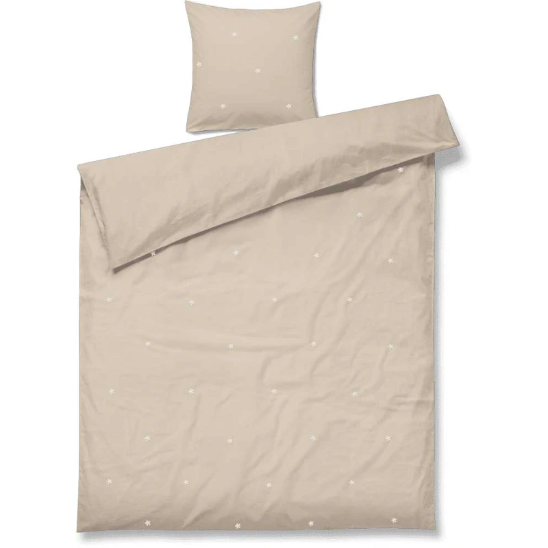 Daisy Sengesæt 140x220 + 60x63 cm, Sand / Hvidt