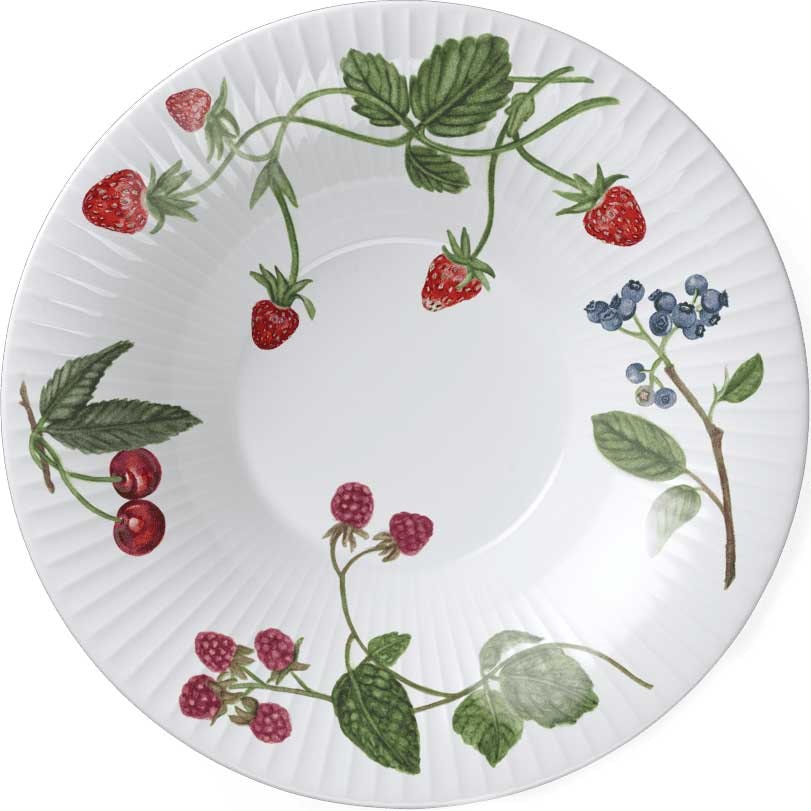 K&auml;hler Hammersh&oslash;i Summer Dyb Tallerken 21 Cm Summer Berries - Dybe tallerkner Porcel&aelig;n Hvid - 693335