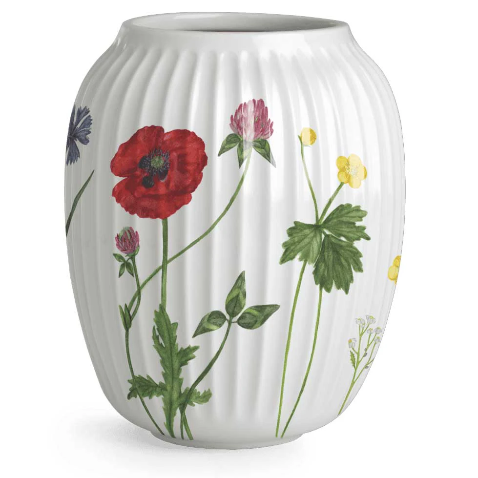 K&auml;hler Hammersh&oslash;i Summer Vase 21 Cm Wild Flowers - Vaser Porcel&aelig;n Hvid - 693334