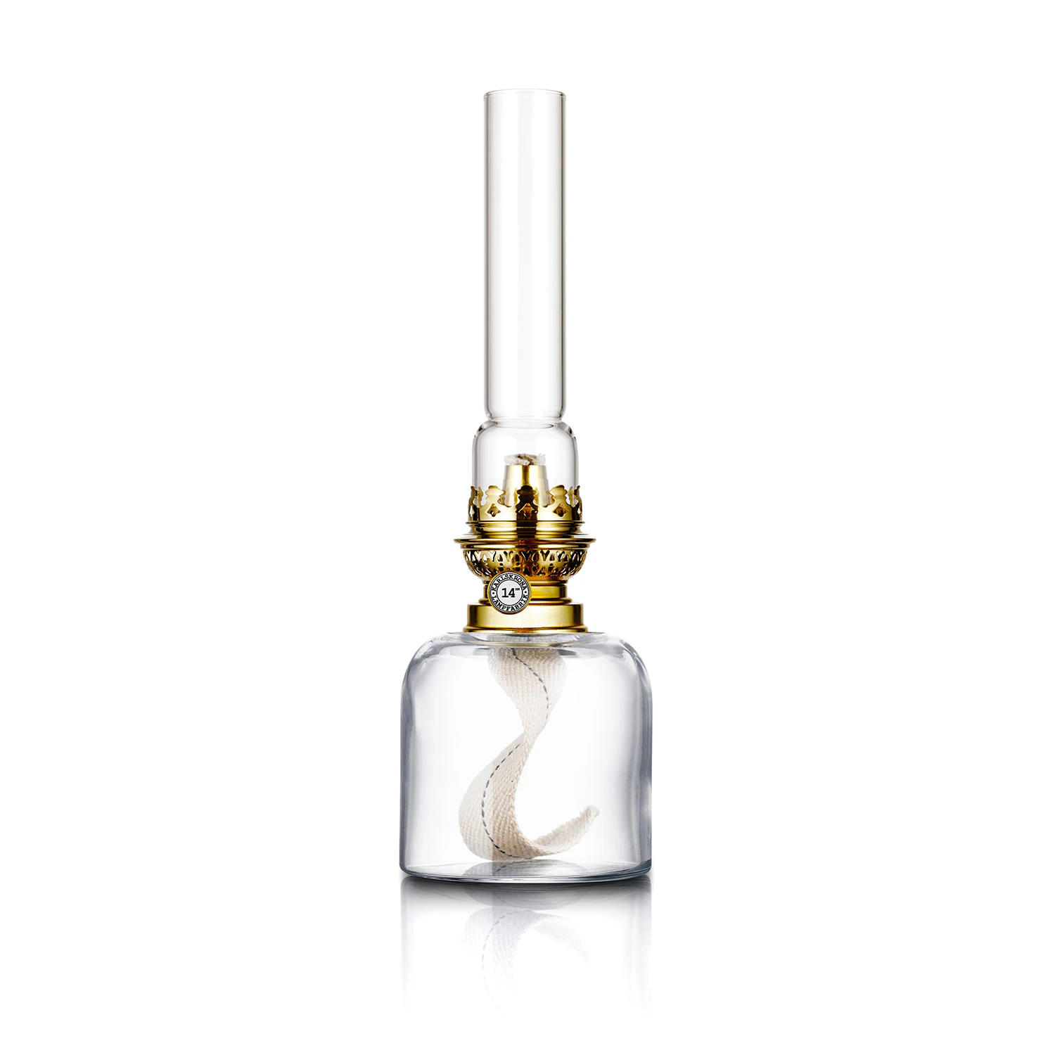 Karlskrona Lampfabrik Kungsholmen Petroleumslampe - Paraffin & Olielamper Messing Klar - N247K