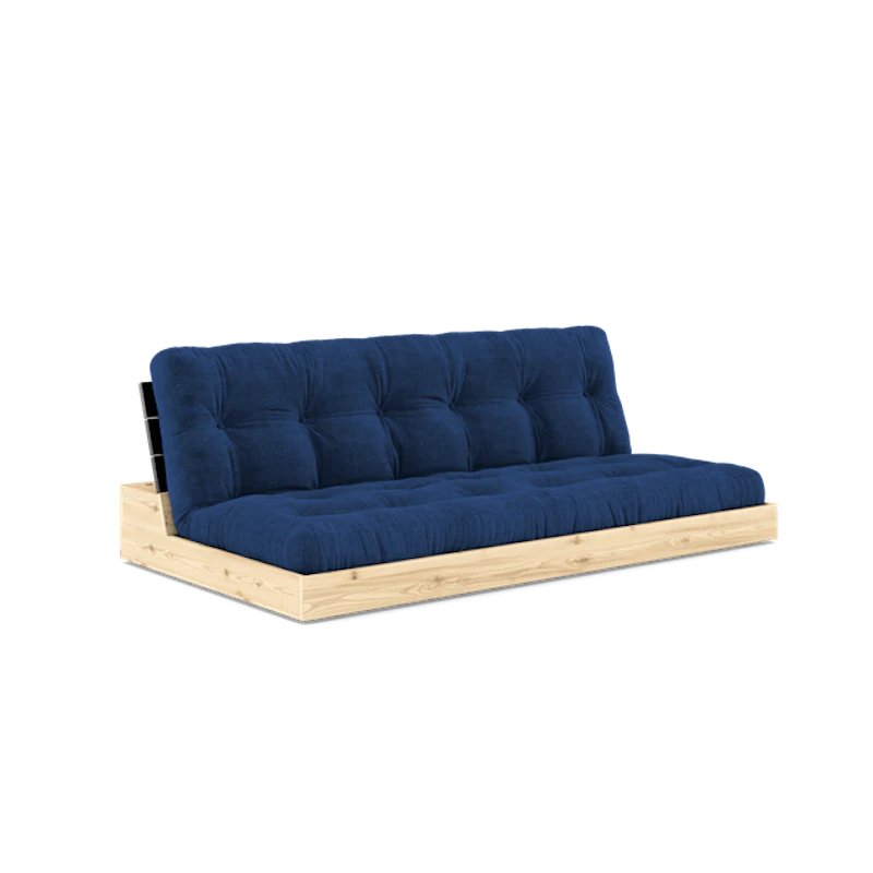 Base Sovesofa Med 5-Lags Madras Black Night/Royal Blue