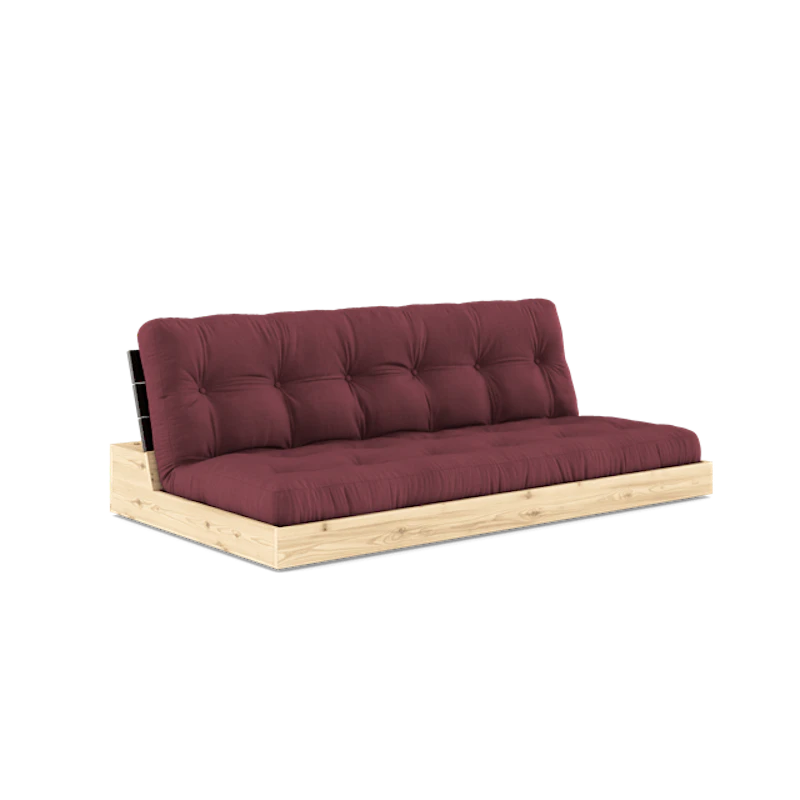 Base Sovesofa Med 5-Lags Madras Black Night/Bordeaux