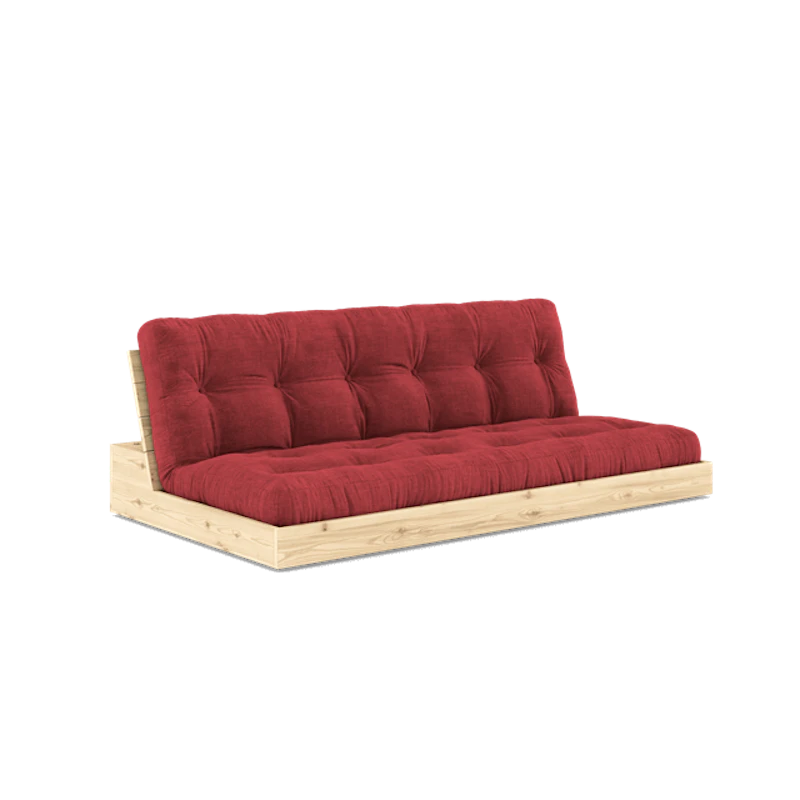 Base Sovesofa Med 5-Lags Madras Klar/Ruby Red