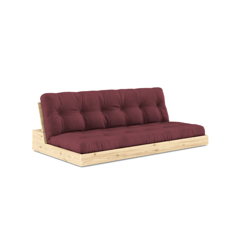 Base Sovesofa Med 5-Lags Madras Klar/Bordeaux