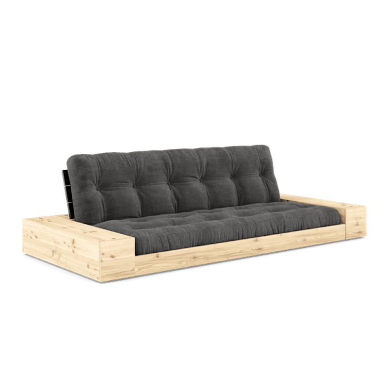 Base Sovesofa Med Sidekasse & 5-Lags Madras Black Night/Kul
