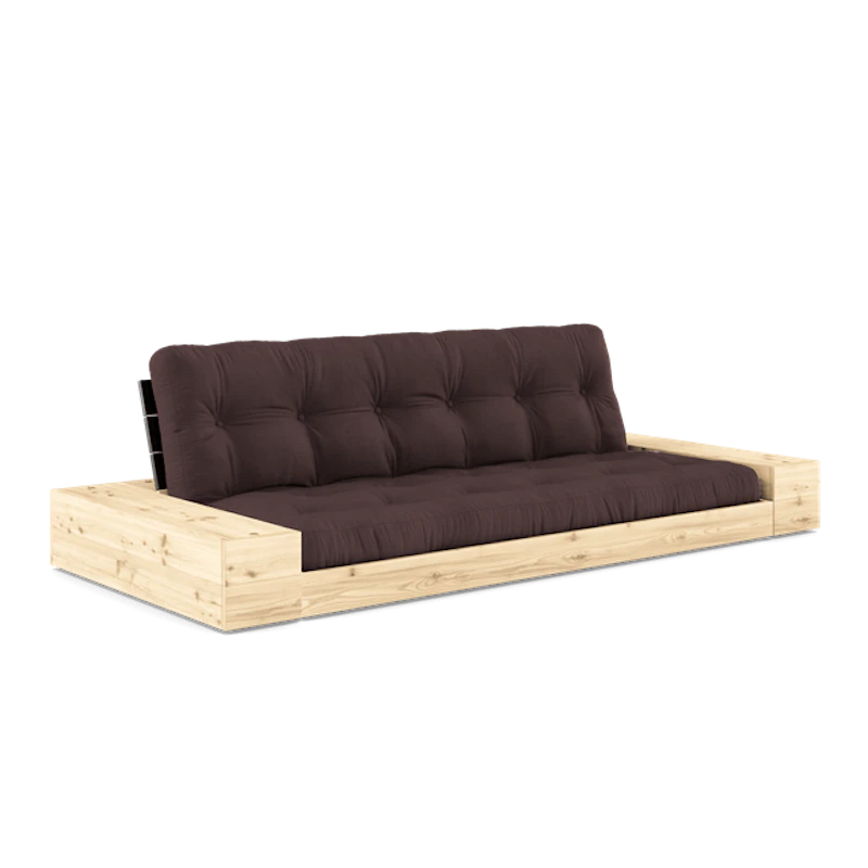 Base Sovesofa Med Sidekasse & 5-Lags Madras Black Night/Brun