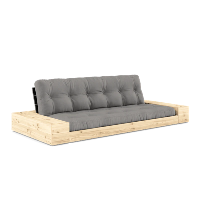 Base Sovesofa Med Sidekasse & 5-Lags Madras Black Night/Grå