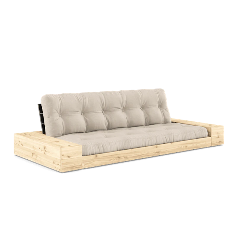 Base Sovesofa Med Sidekasse & 5-Lags Madras Black Night/Beige