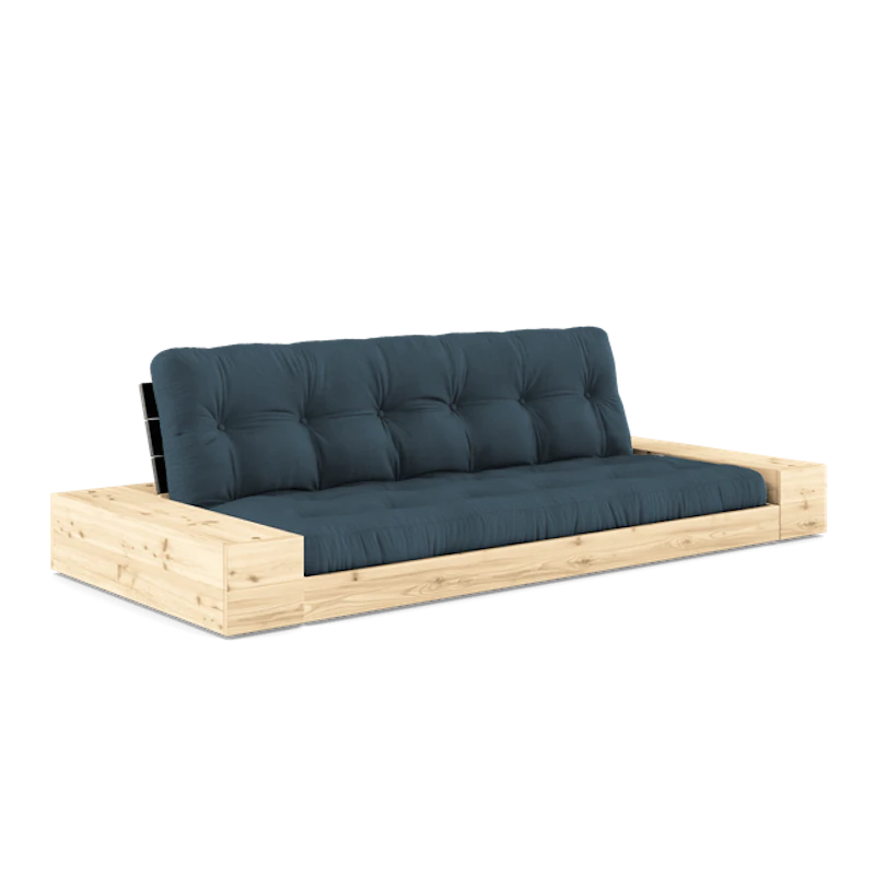Base Sovesofa Med Sidekasse & 5-Lags Madras Black Night/Petroleum