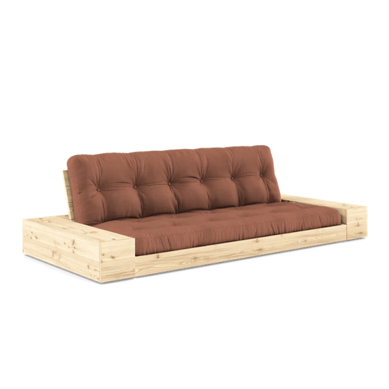 Base Sovesofa Med Sidekasse & 5-Lags Madras Klar/Clay Brown