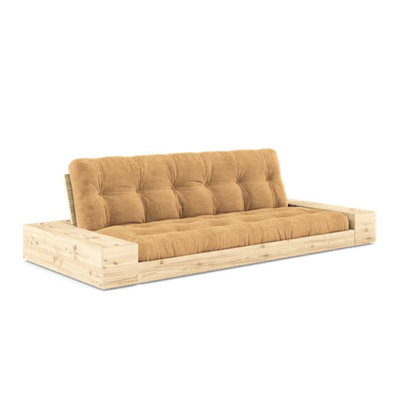 Base Sovesofa Med Sidekasse & 5-Lags Madras Klar/Fudge Brown