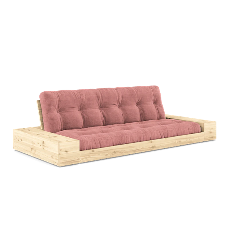 Base Sovesofa Med Sidekasse & 5-Lags Madras Klar/Sorbet Pink