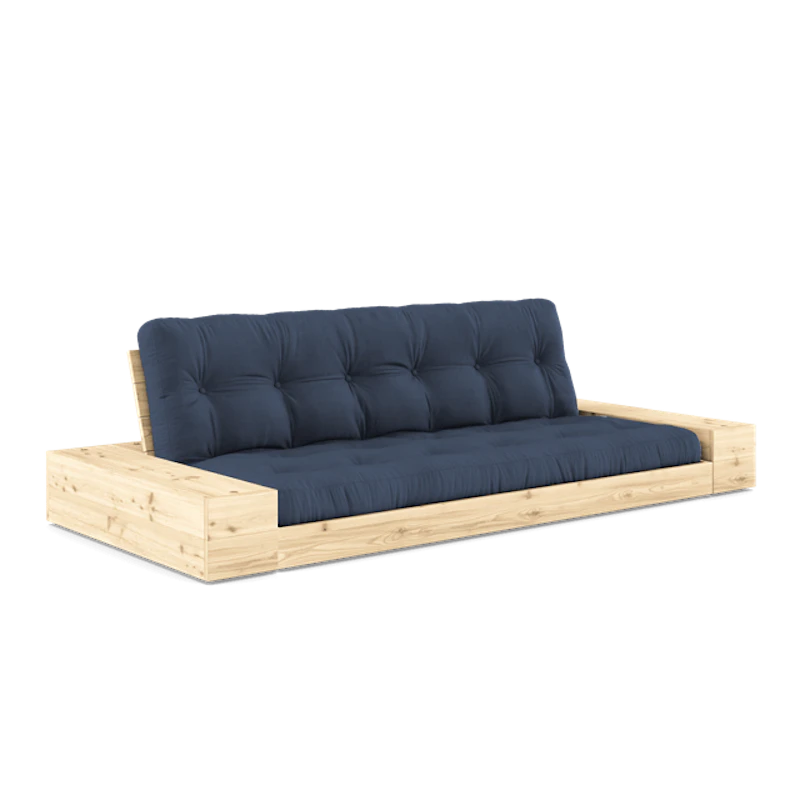 Base Sovesofa Med Sidekasse & 5-Lags Madras Klar/Navy