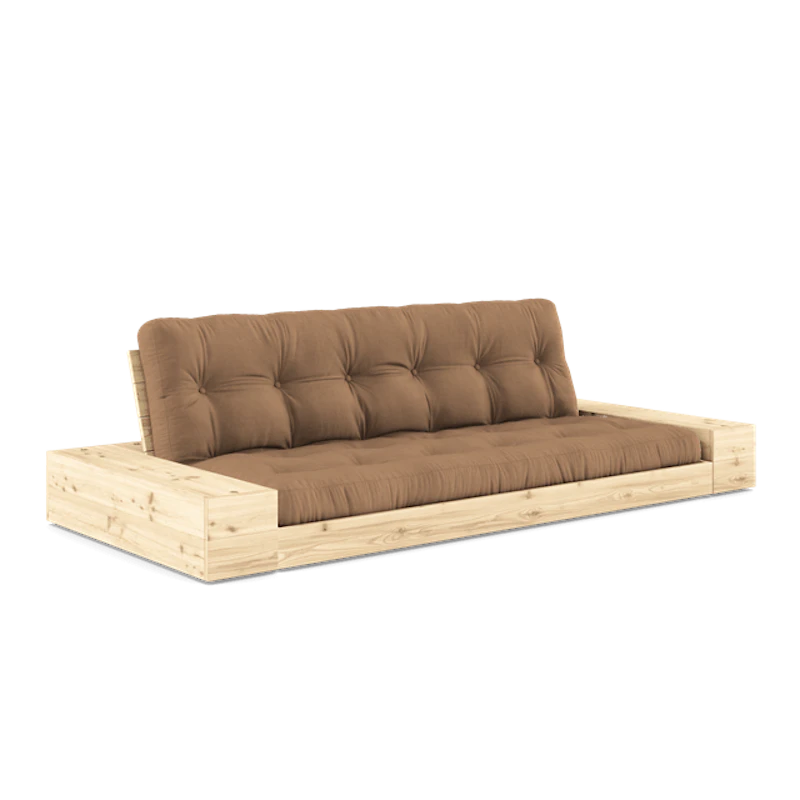 Base Sovesofa Med Sidekasse & 5-Lags Madras Klar/Mocca