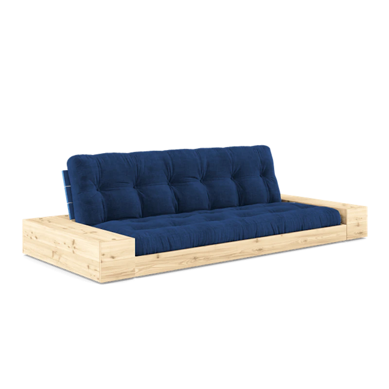 Base Sovesofa Med Sidekasse & 5-Lags Madras Koboltblå/Royal Blue